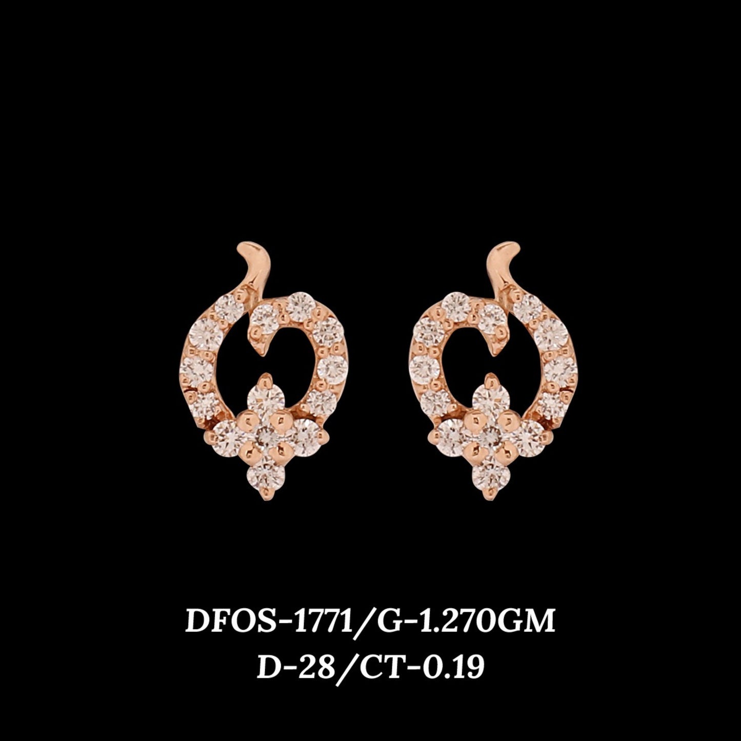 Diamond EARRING With 1.27 Gms of 18 Kt Gold and 0.19 Cts of Certified Natural Diamonds Code: MJ26ER263