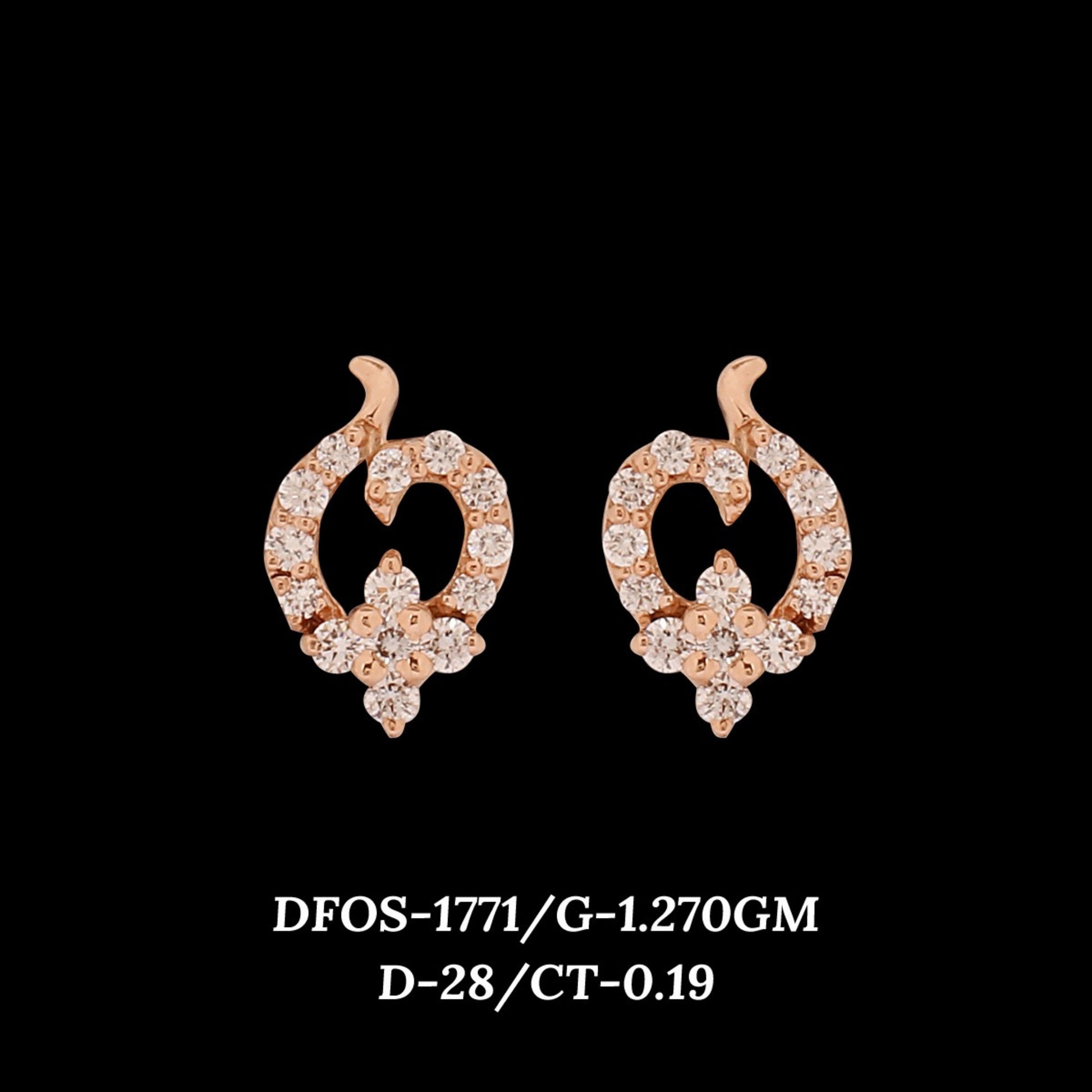 Diamond EARRING With 1.27 Gms of 18 Kt Gold and 0.19 Cts of Certified Natural Diamonds Code: MJ26ER263