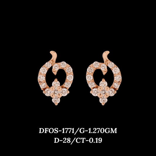 Diamond EARRING With 1.27 Gms of 18 Kt Gold and 0.19 Cts of Certified Natural Diamonds Code: MJ26ER263