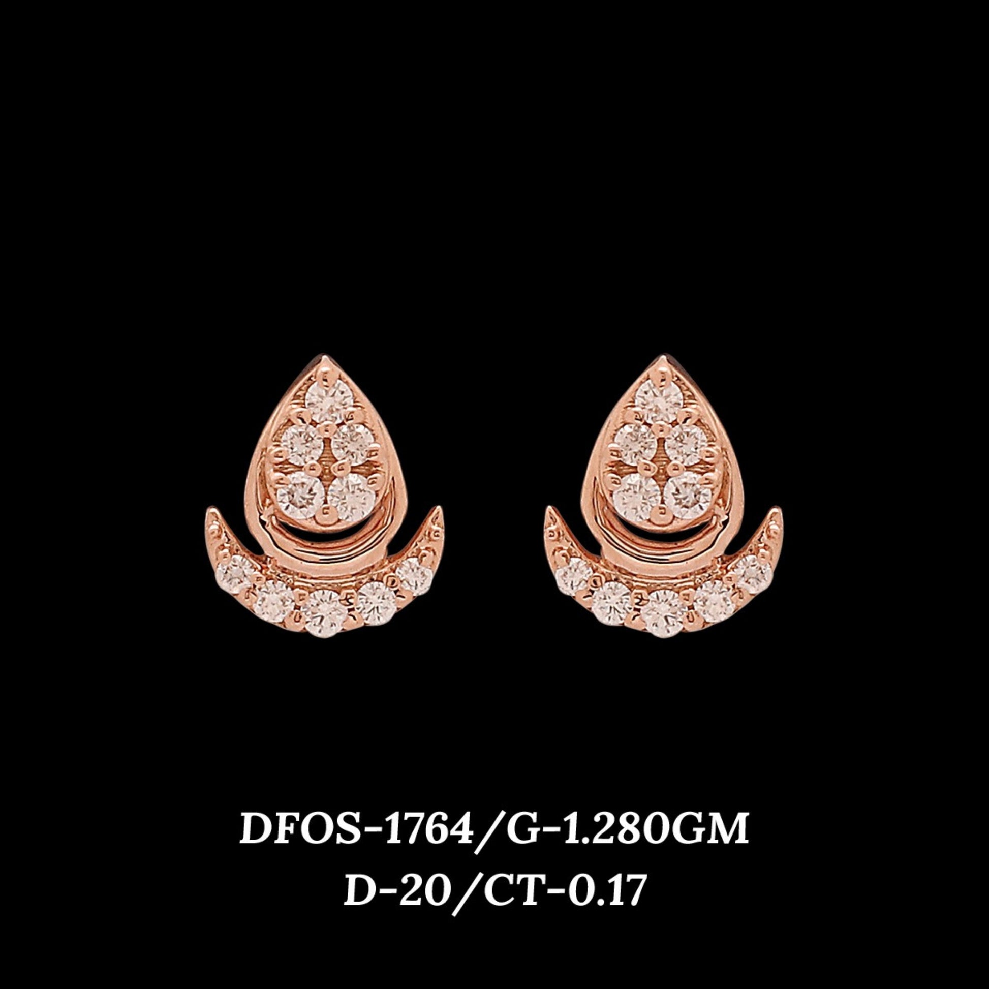 Diamond EARRING With 1.28 Gms of 18 Kt Gold and 0.17 Cts of Certified Natural Diamonds Code: MJ26ER256