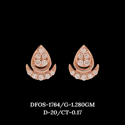 Diamond EARRING With 1.28 Gms of 18 Kt Gold and 0.17 Cts of Certified Natural Diamonds Code: MJ26ER256