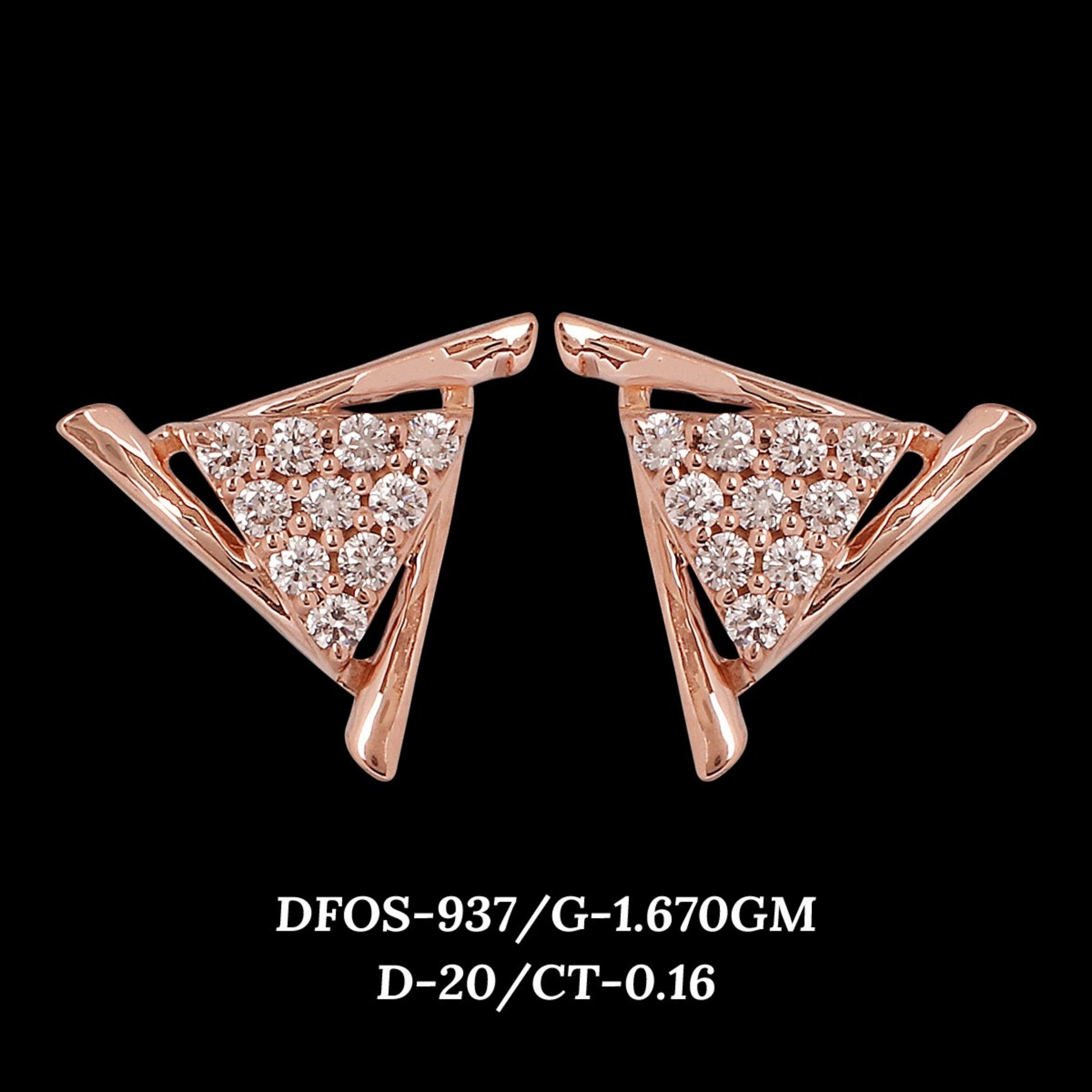 Diamond EARRING With 1.67 Gms of 18 Kt Gold and 0.16 Cts of Certified Natural Diamonds Code: MJ26ER616