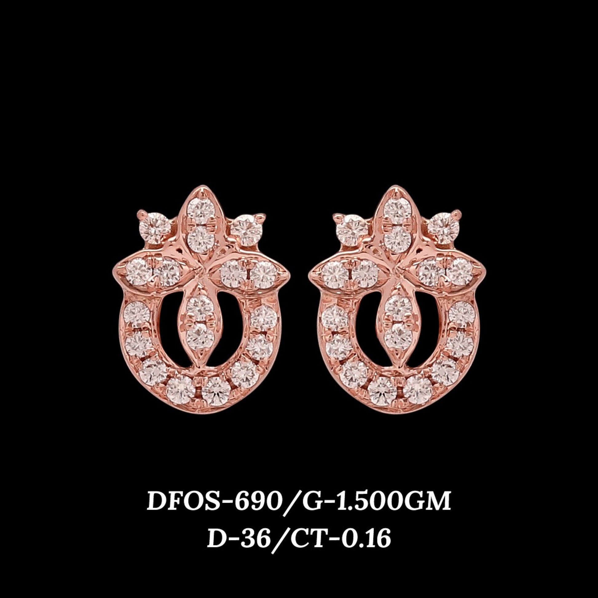 Diamond EARRING With 1.5 Gms of 18 Kt Gold and 0.16 Cts of Certified Natural Diamonds Code: MJ26ER568