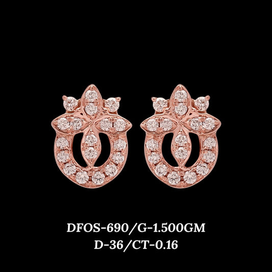 Diamond EARRING With 1.5 Gms of 18 Kt Gold and 0.16 Cts of Certified Natural Diamonds Code: MJ26ER568