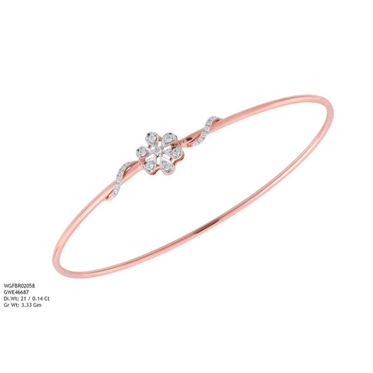 Diamond BANGLE With 3.33 Gms of 18 Kt Gold and 0.14 Cts of Certified Natural Diamonds Code: MJ26BG704