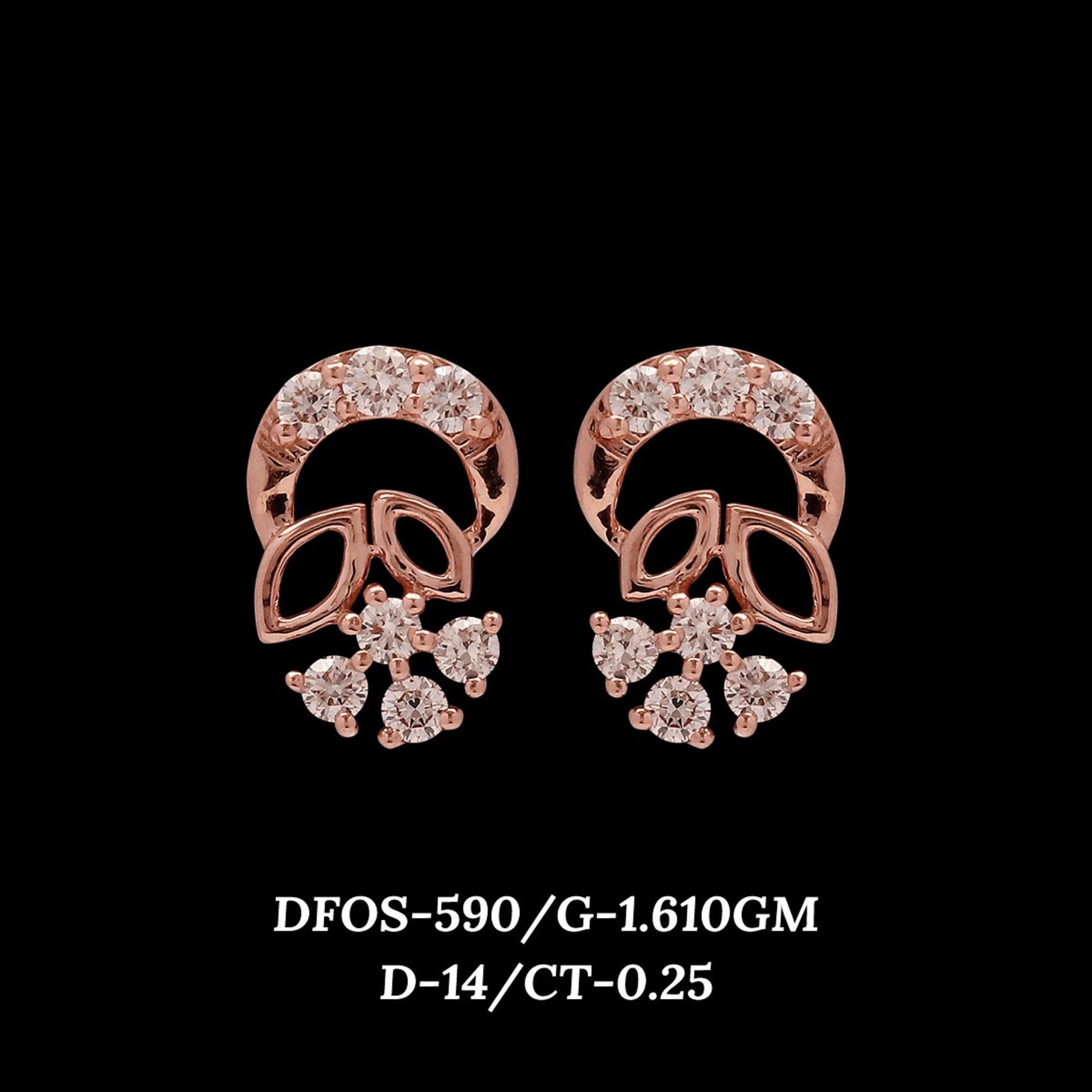 Diamond EARRING With 1.61 Gms of 18 Kt Gold and 0.25 Cts of Certified Natural Diamonds Code: MJ26ER559
