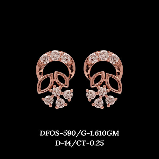 Diamond EARRING With 1.61 Gms of 18 Kt Gold and 0.25 Cts of Certified Natural Diamonds Code: MJ26ER559