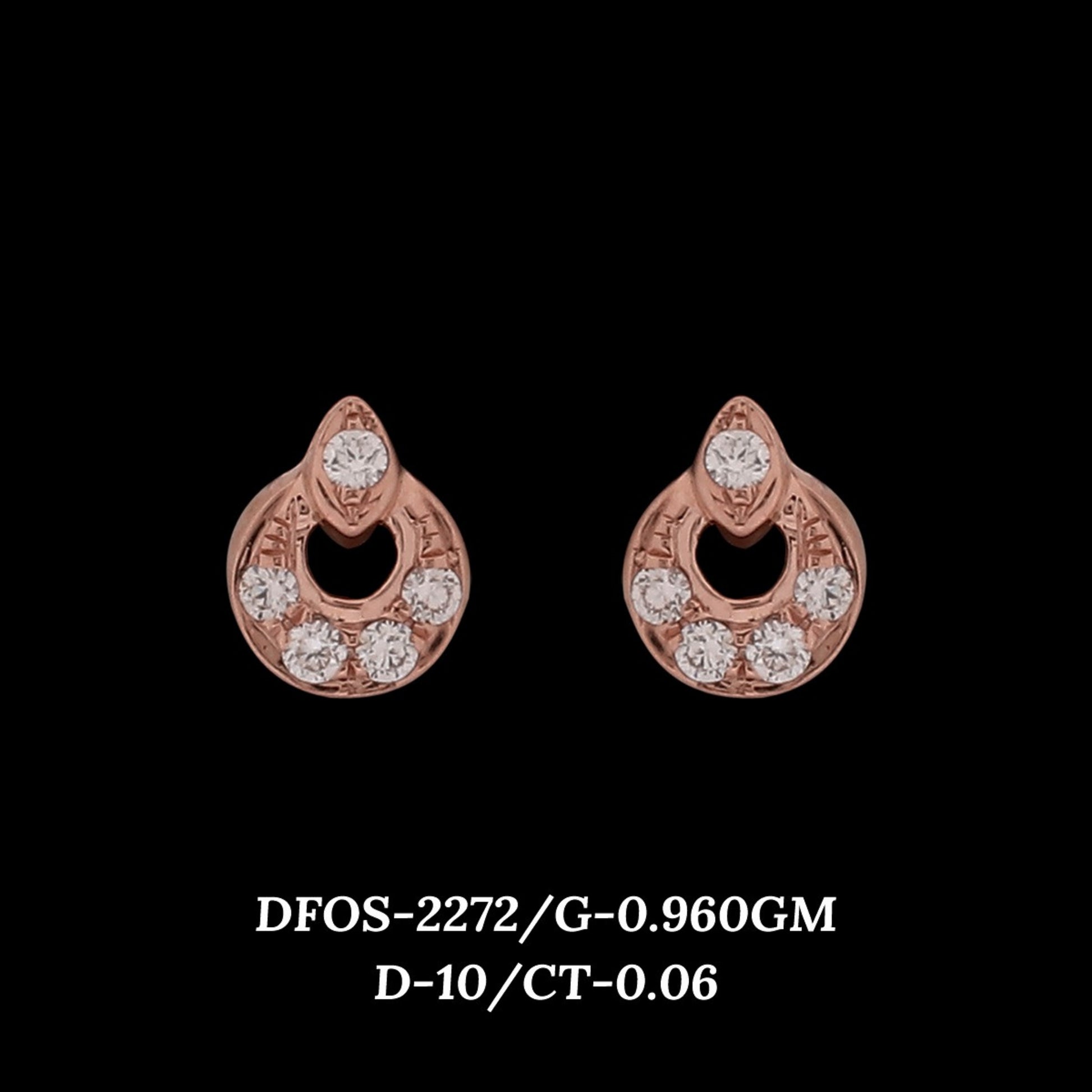 Diamond EARRING With 0.96 Gms of 18 Kt Gold and 0.06 Cts of Certified Natural Diamonds Code: MJ26ER387