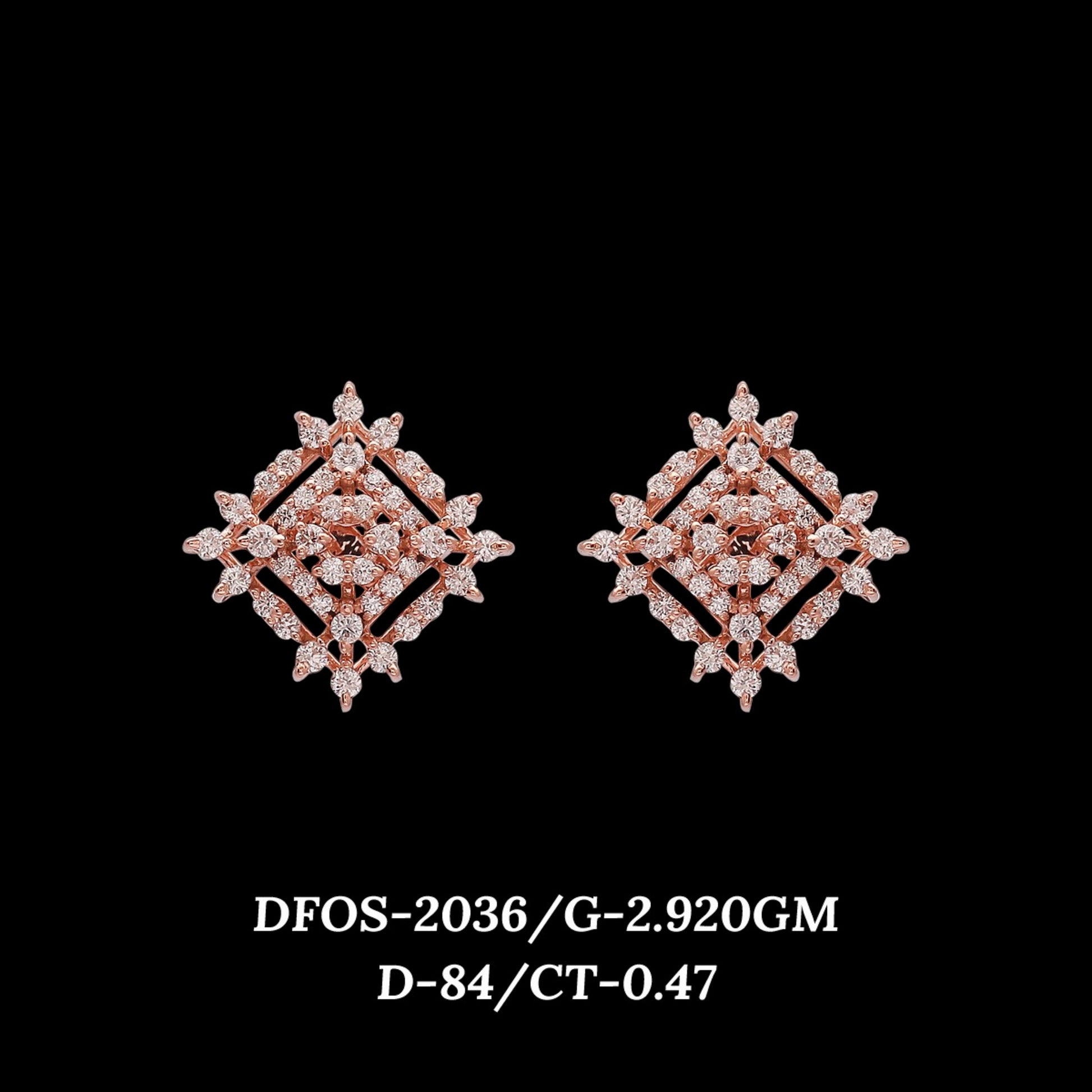 Diamond EARRING With 2.92 Gms of 18 Kt Gold and 0.47 Cts of Certified Natural Diamonds Code: MJ26ER346