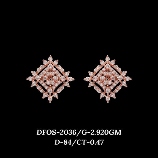 Diamond EARRING With 2.92 Gms of 18 Kt Gold and 0.47 Cts of Certified Natural Diamonds Code: MJ26ER346