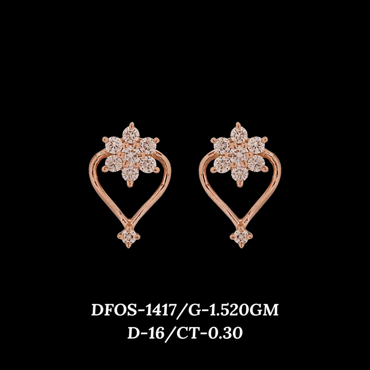 Diamond EARRING With 1.52 Gms of 18 Kt Gold and 0.3 Cts of Certified Natural Diamonds Code: MJ26ER189