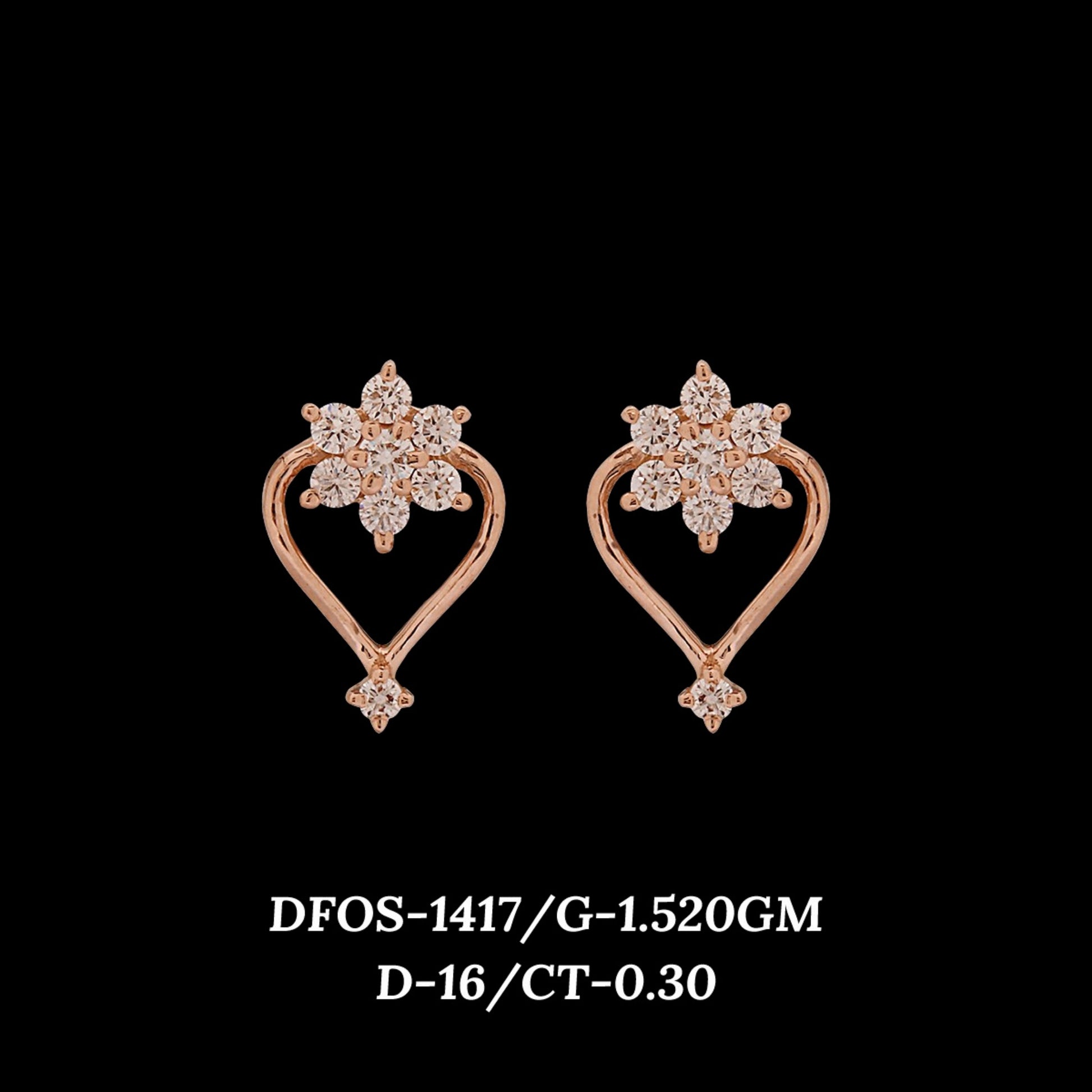 Diamond EARRING With 1.52 Gms of 18 Kt Gold and 0.3 Cts of Certified Natural Diamonds Code: MJ26ER189
