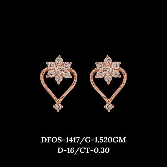 Diamond EARRING With 1.52 Gms of 18 Kt Gold and 0.3 Cts of Certified Natural Diamonds Code: MJ26ER189