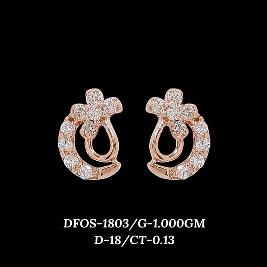 Diamond EARRING With 1 Gms of 18 Kt Gold and 0.13 Cts of Certified Natural Diamonds Code: MJ26ER286