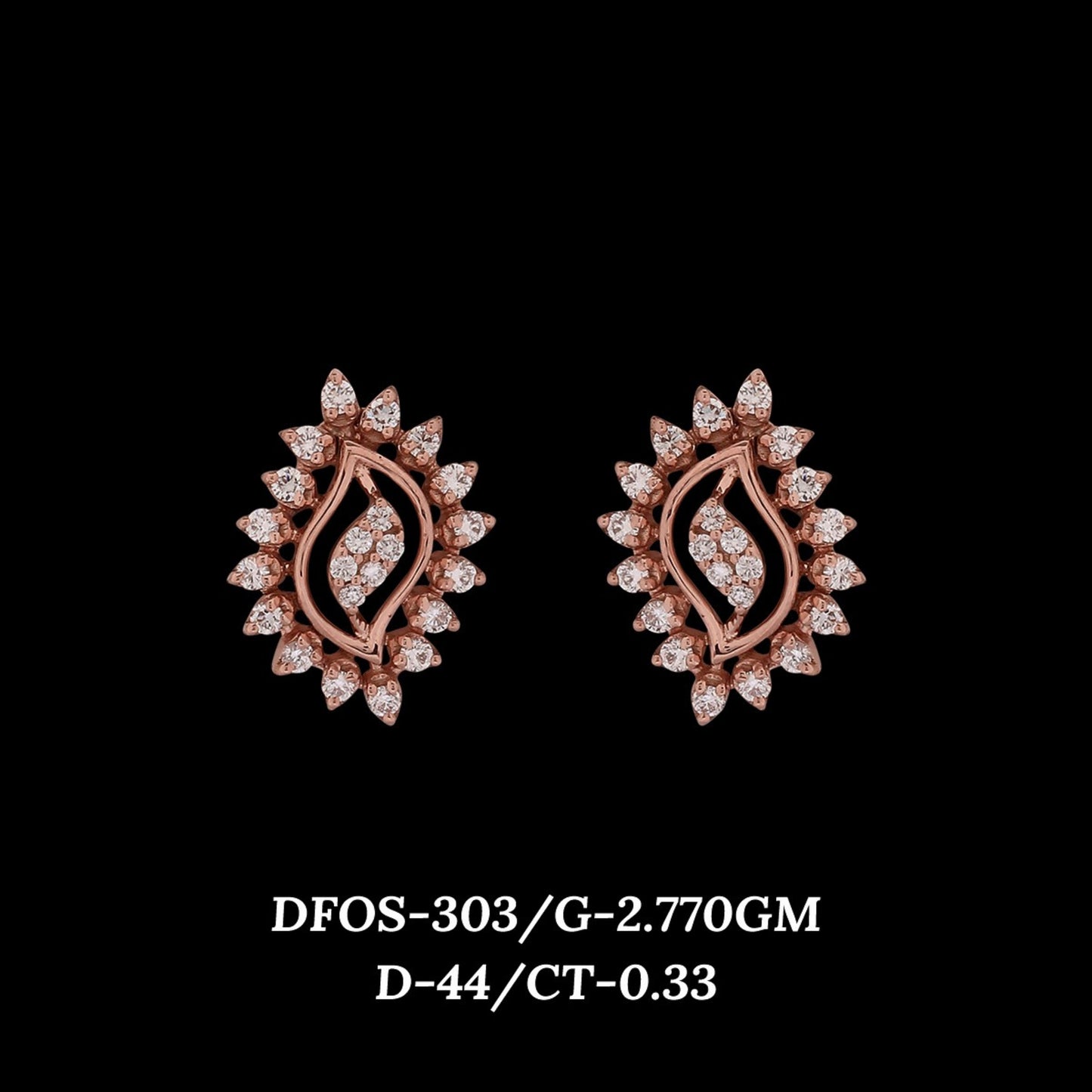 Diamond EARRING With 2.77 Gms of 18 Kt Gold and 0.33 Cts of Certified Natural Diamonds Code: MJ26ER496