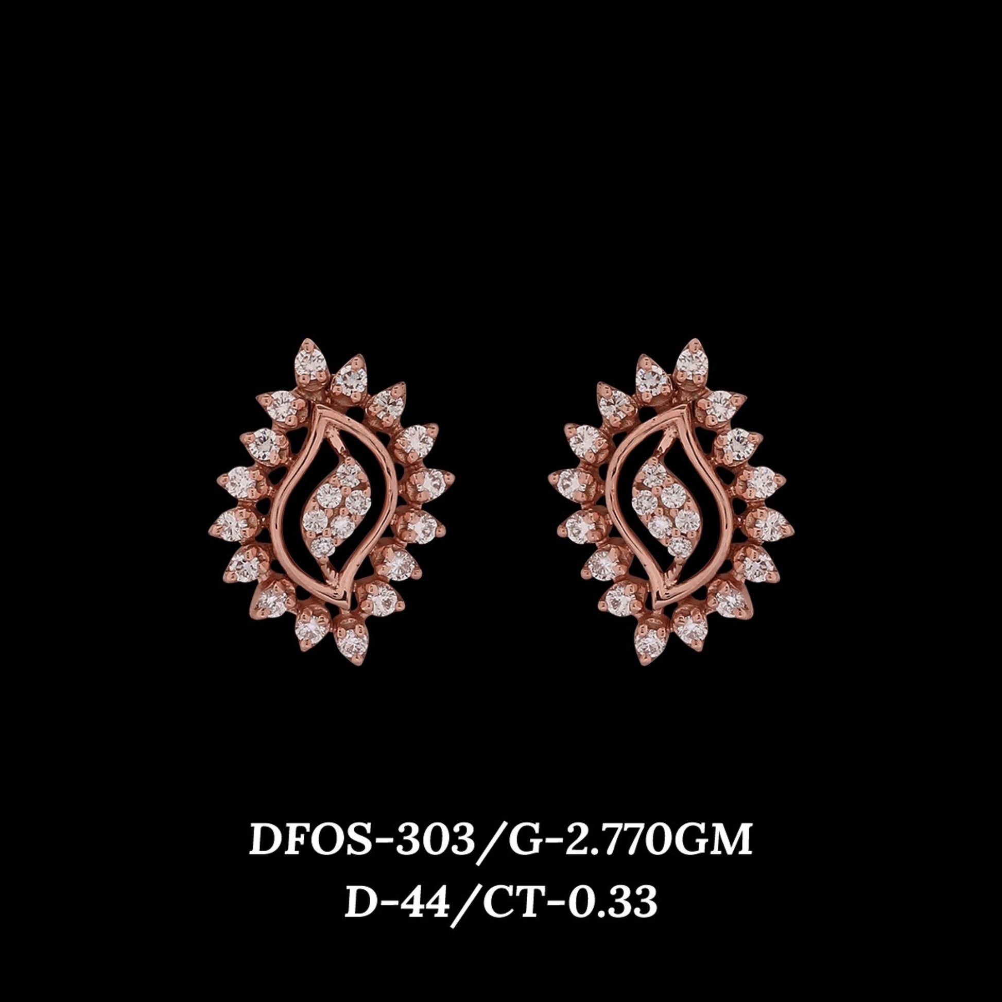 Diamond EARRING With 2.77 Gms of 18 Kt Gold and 0.33 Cts of Certified Natural Diamonds Code: MJ26ER496