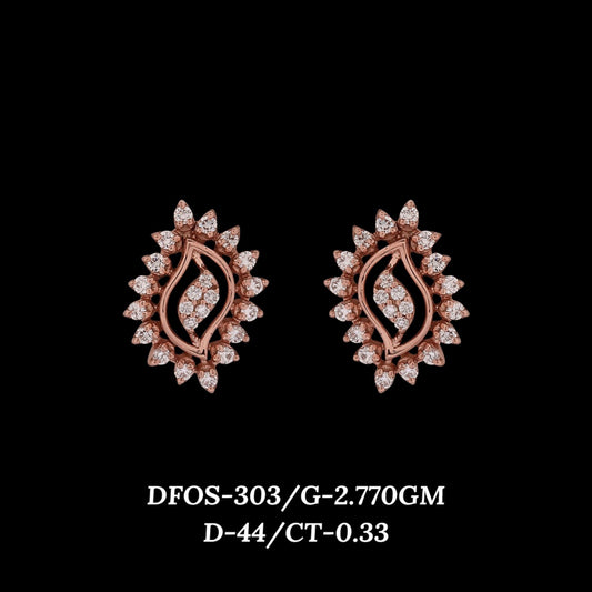 Diamond EARRING With 2.77 Gms of 18 Kt Gold and 0.33 Cts of Certified Natural Diamonds Code: MJ26ER496