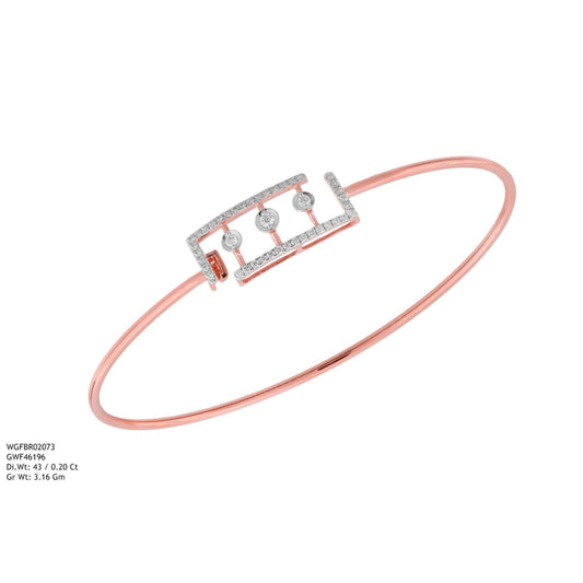 Diamond BANGLE With 3.16 Gms of 18 Kt Gold and 0.2 Cts of Certified Natural Diamonds Code: MJ26BG719