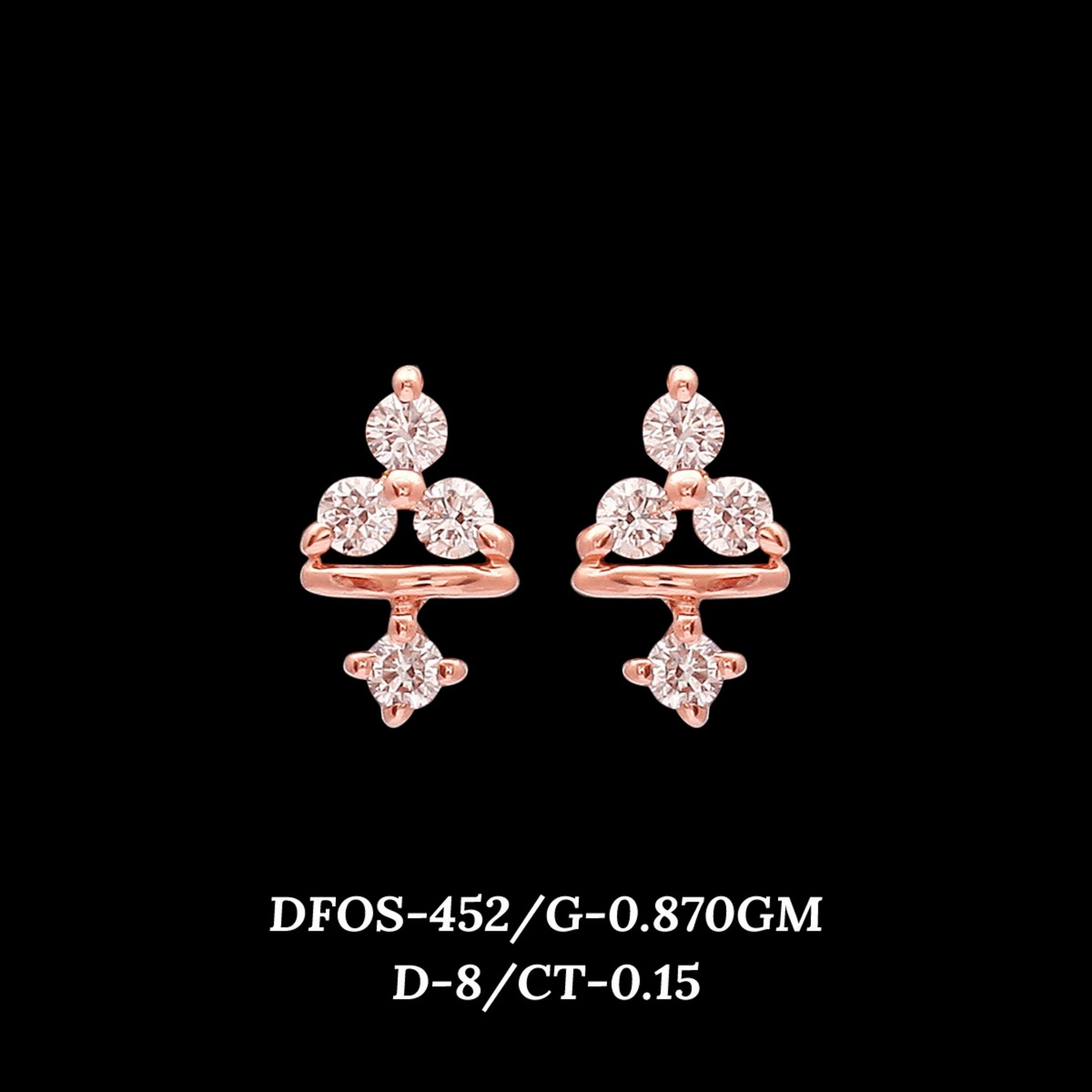 Diamond EARRING With 0.87 Gms of 18 Kt Gold and 0.15 Cts of Certified Natural Diamonds Code: MJ26ER524