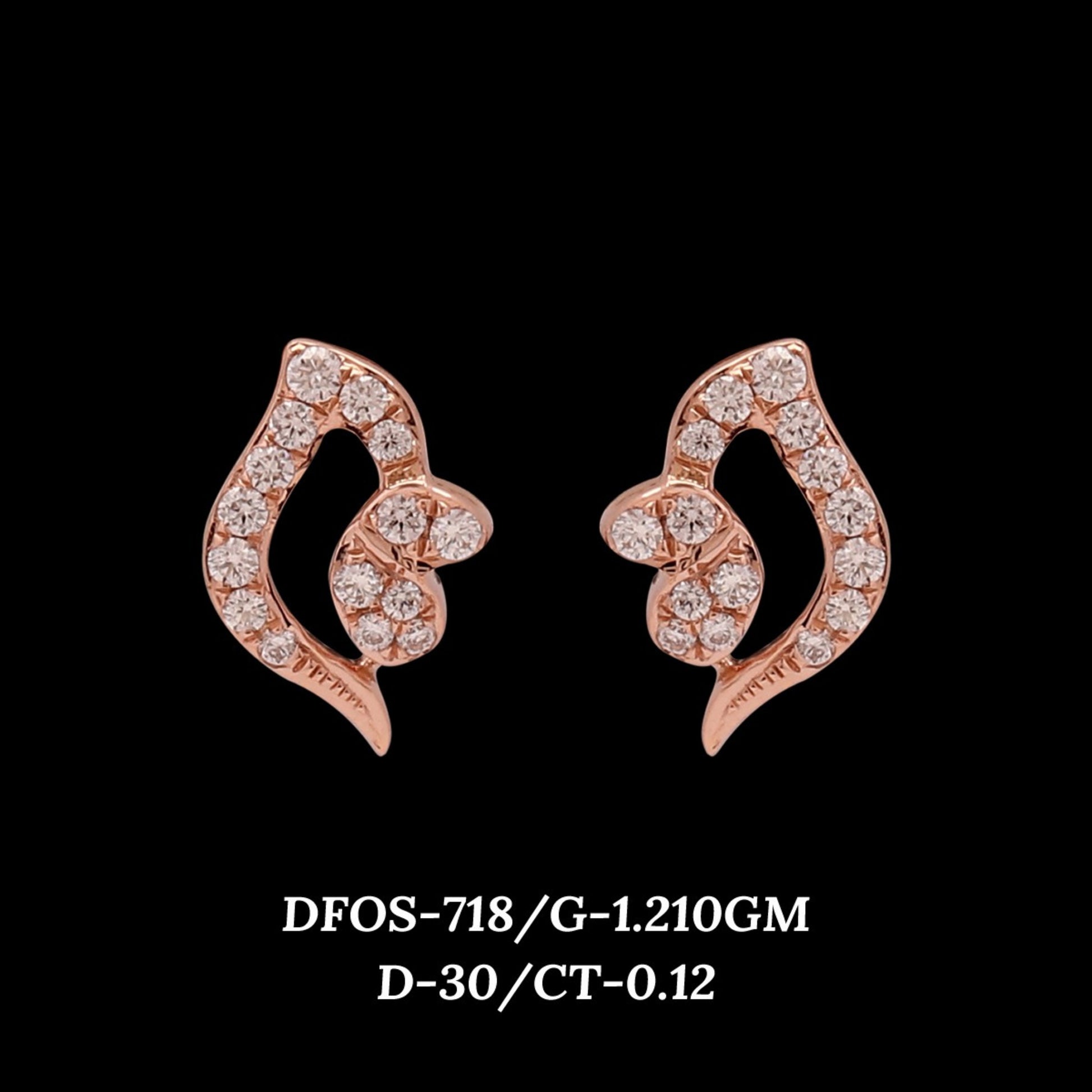 Diamond EARRING With 1.21 Gms of 18 Kt Gold and 0.12 Cts of Certified Natural Diamonds Code: MJ26ER581