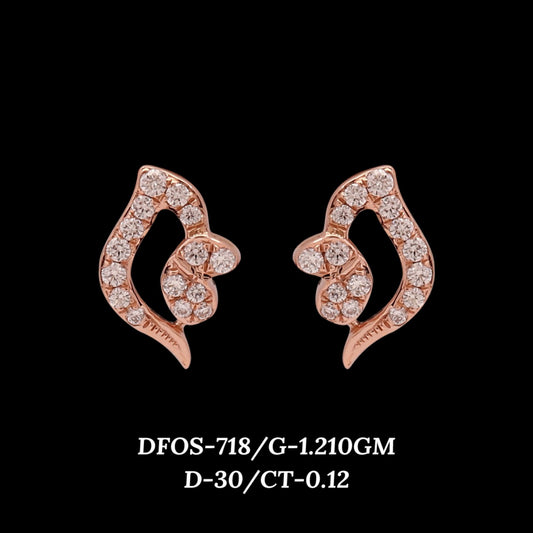 Diamond EARRING With 1.21 Gms of 18 Kt Gold and 0.12 Cts of Certified Natural Diamonds Code: MJ26ER581