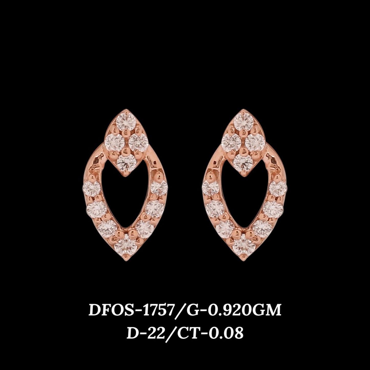 Diamond EARRING With 0.92 Gms of 18 Kt Gold and 0.08 Cts of Certified Natural Diamonds Code: MJ26ER253