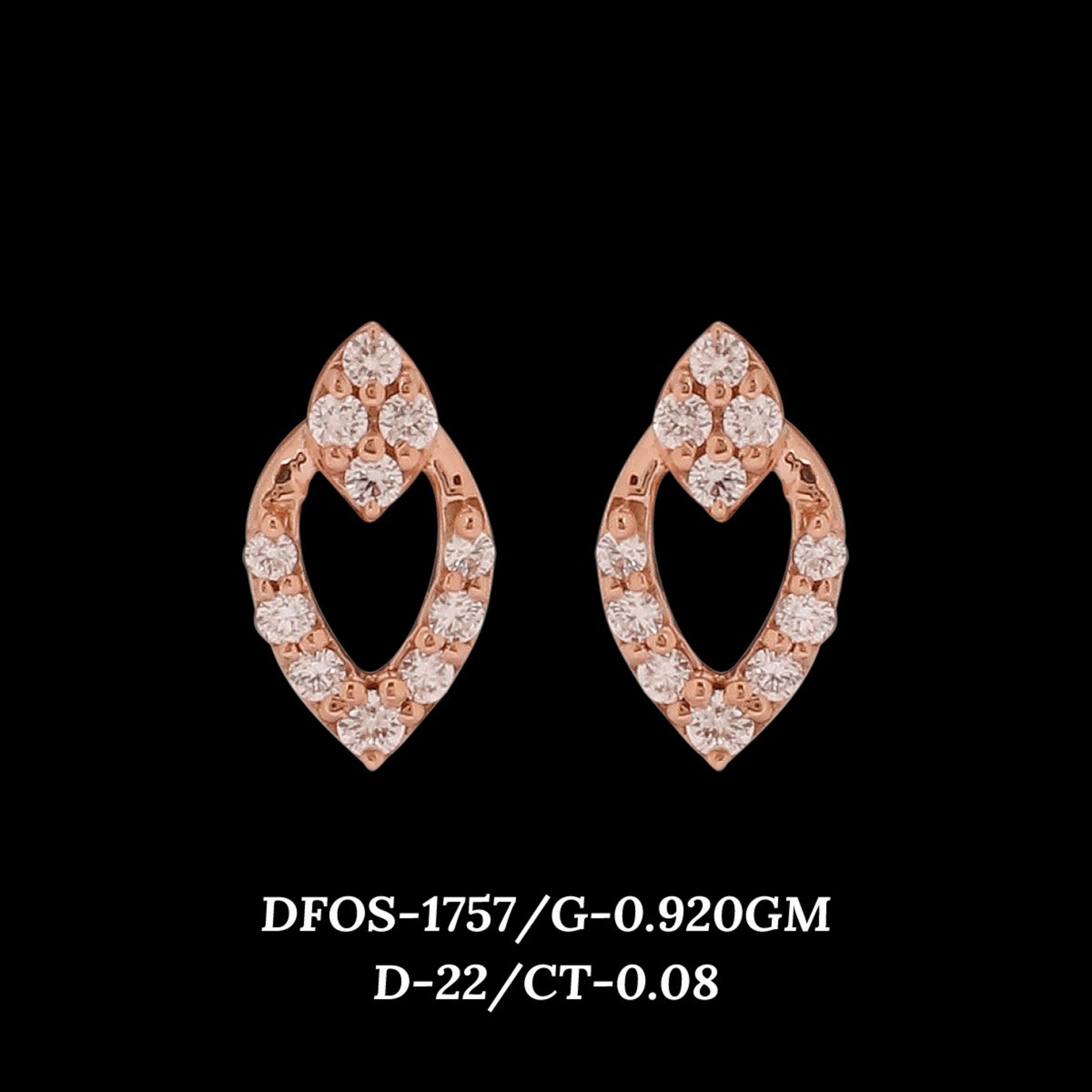 Diamond EARRING With 0.92 Gms of 18 Kt Gold and 0.08 Cts of Certified Natural Diamonds Code: MJ26ER253