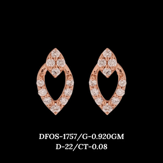 Diamond EARRING With 0.92 Gms of 18 Kt Gold and 0.08 Cts of Certified Natural Diamonds Code: MJ26ER253