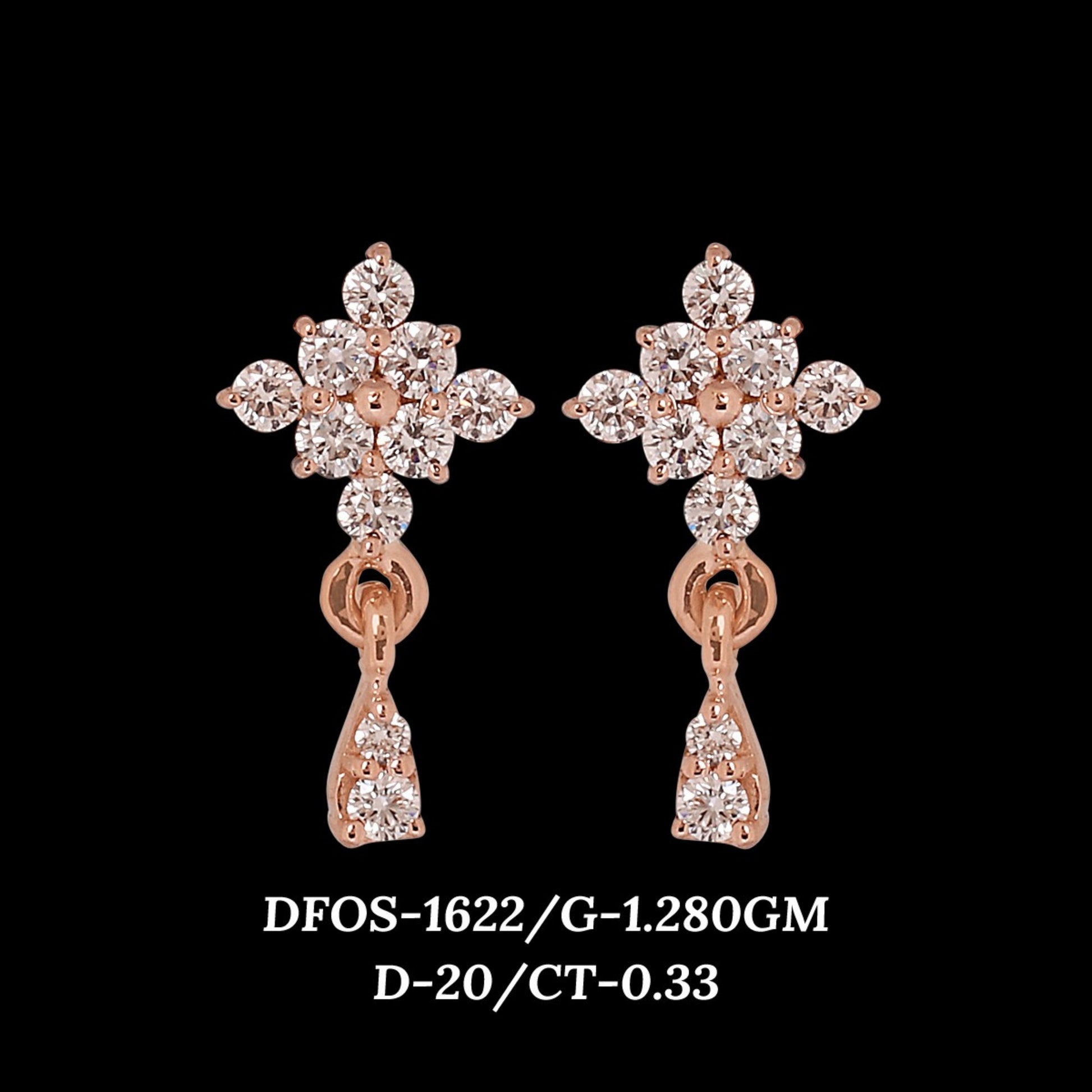 Diamond EARRING With 1.28 Gms of 18 Kt Gold and 0.33 Cts of Certified Natural Diamonds Code: MJ26ER217