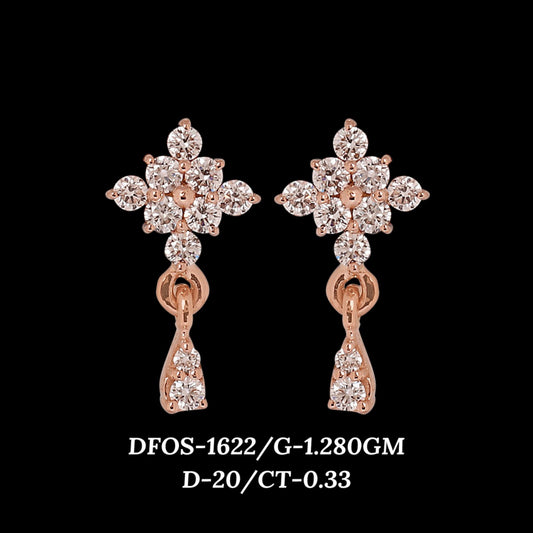 Diamond EARRING With 1.28 Gms of 18 Kt Gold and 0.33 Cts of Certified Natural Diamonds Code: MJ26ER217