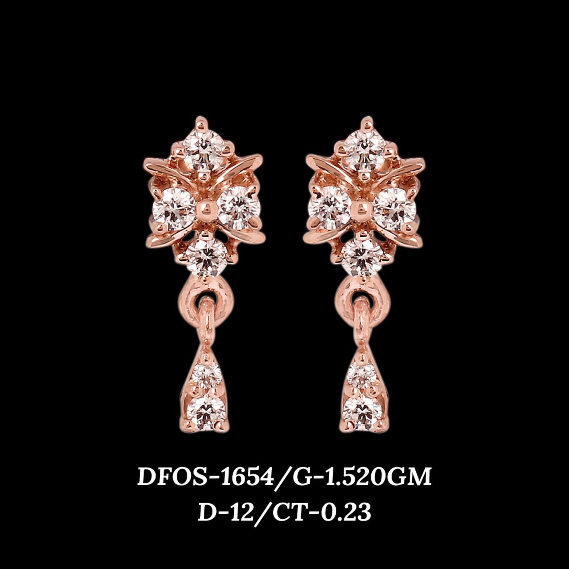 Diamond EARRING With 1.52 Gms of 18 Kt Gold and 0.23 Cts of Certified Natural Diamonds Code: MJ26ER235