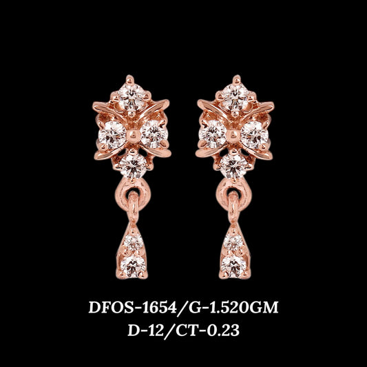 Diamond EARRING With 1.52 Gms of 18 Kt Gold and 0.23 Cts of Certified Natural Diamonds Code: MJ26ER235