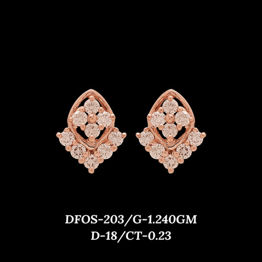 Diamond EARRING With 1.24 Gms of 18 Kt Gold and 0.23 Cts of Certified Natural Diamonds Code: MJ26ER344