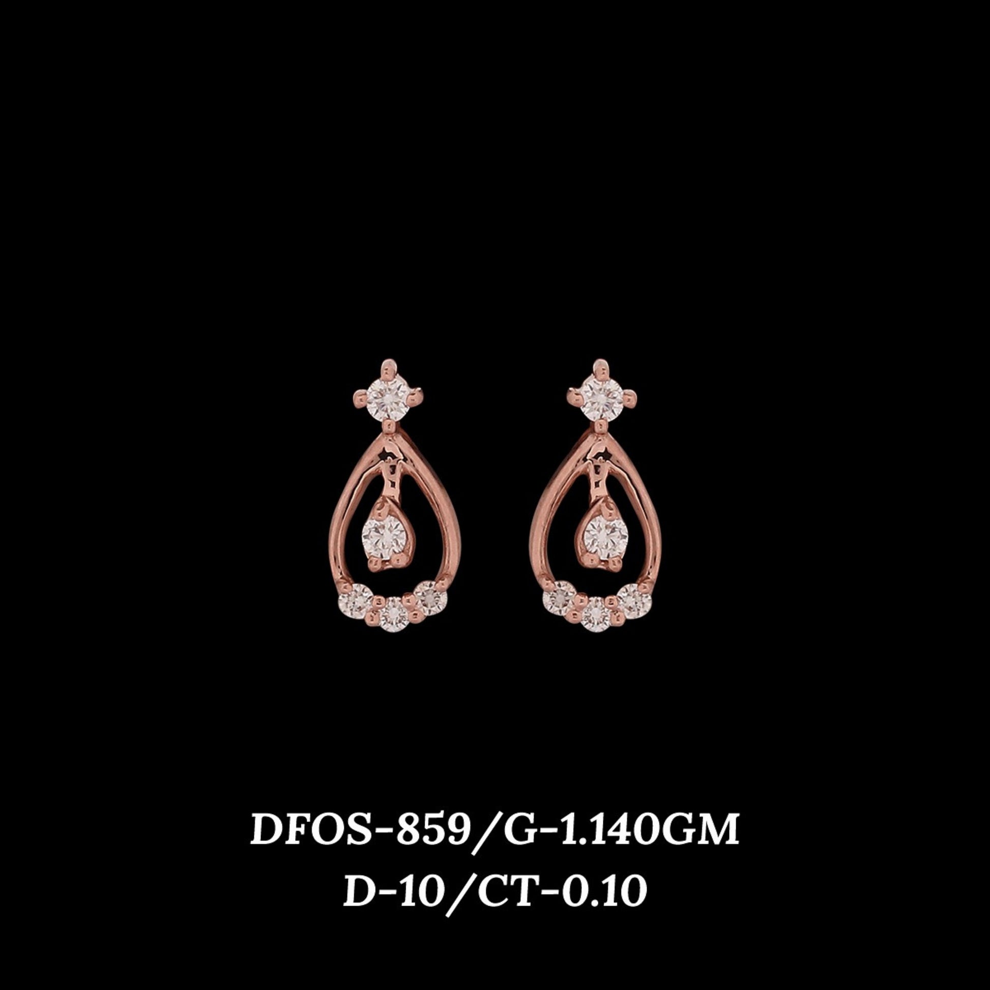 Diamond EARRING With 1.14 Gms of 18 Kt Gold and 0.1 Cts of Certified Natural Diamonds Code: MJ26ER611
