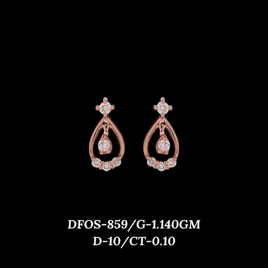 Diamond EARRING With 1.14 Gms of 18 Kt Gold and 0.1 Cts of Certified Natural Diamonds Code: MJ26ER611