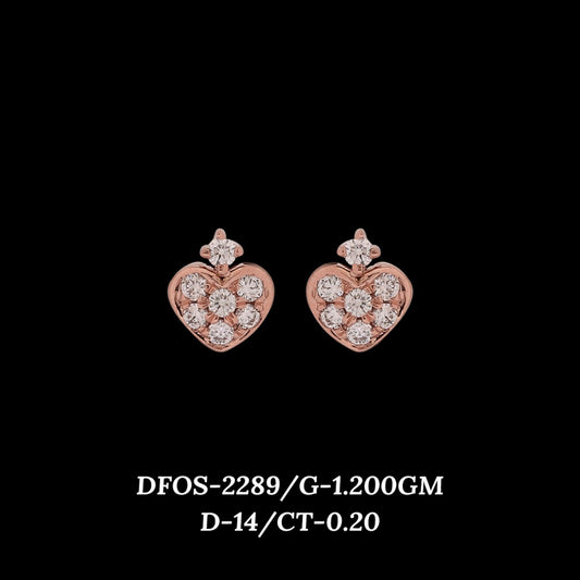 Diamond EARRING With 1.2 Gms of 18 Kt Gold and 0.2 Cts of Certified Natural Diamonds Code: MJ26ER394