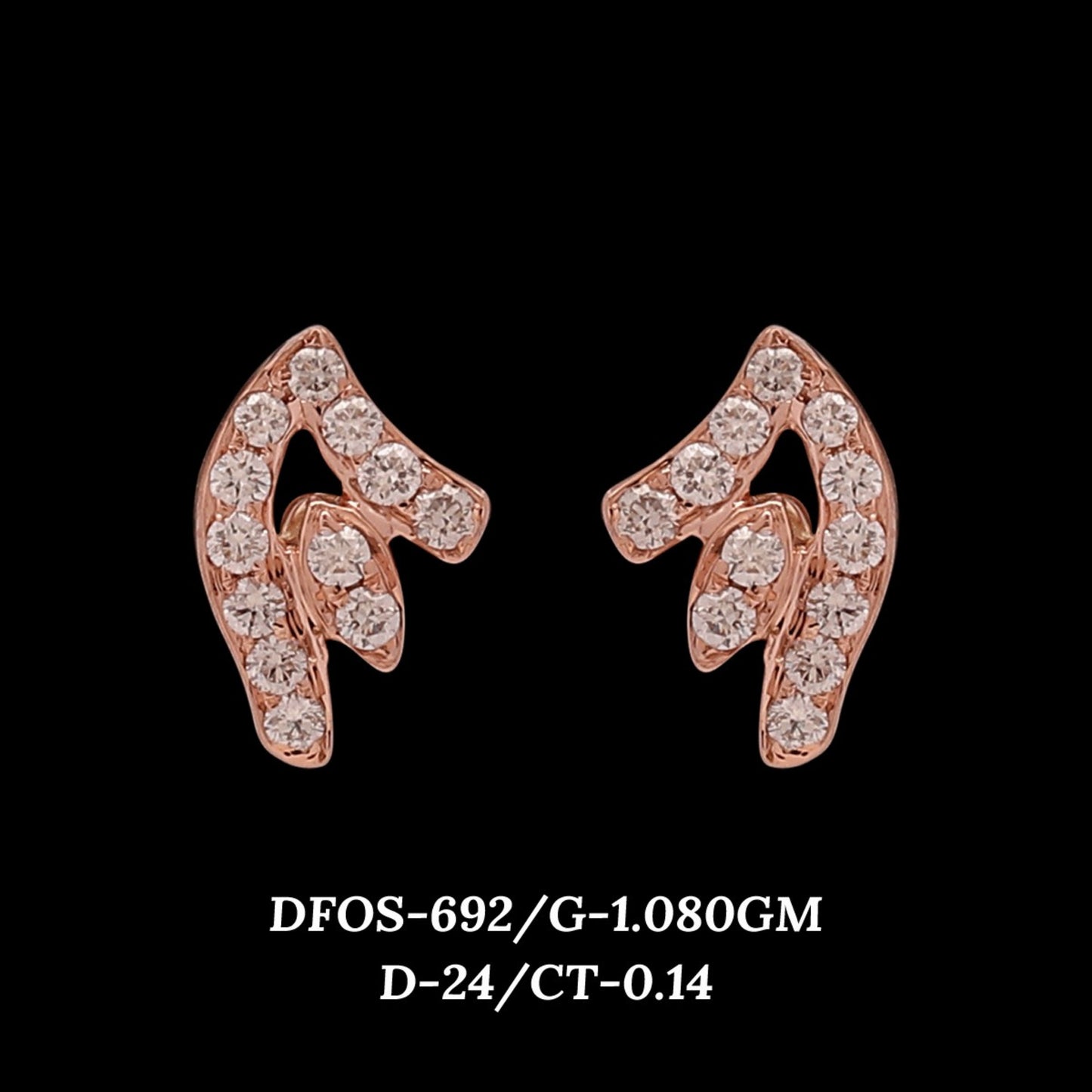 Diamond EARRING With 1.08 Gms of 18 Kt Gold and 0.14 Cts of Certified Natural Diamonds Code: MJ26ER569