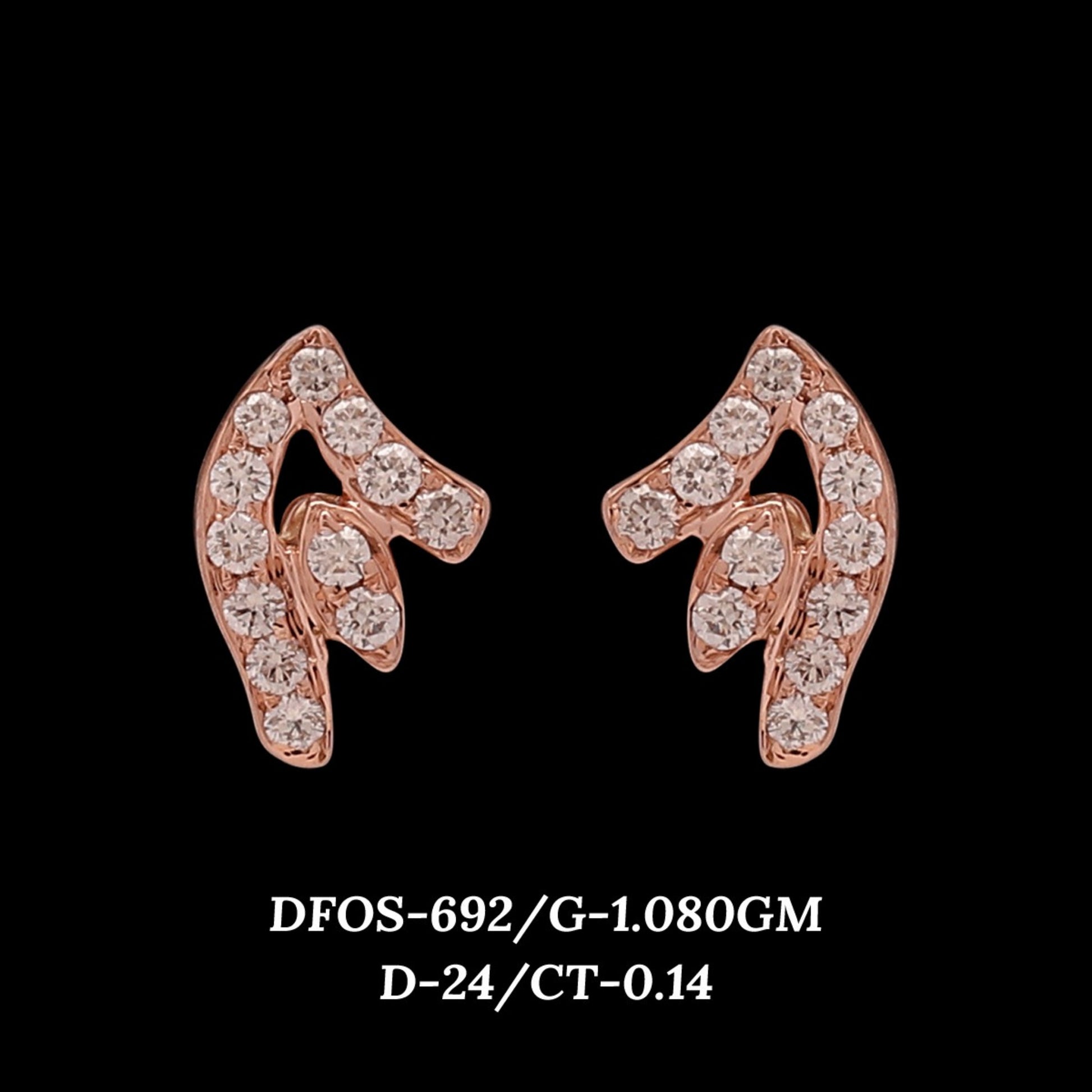 Diamond EARRING With 1.08 Gms of 18 Kt Gold and 0.14 Cts of Certified Natural Diamonds Code: MJ26ER569