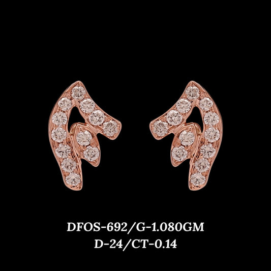 Diamond EARRING With 1.08 Gms of 18 Kt Gold and 0.14 Cts of Certified Natural Diamonds Code: MJ26ER569
