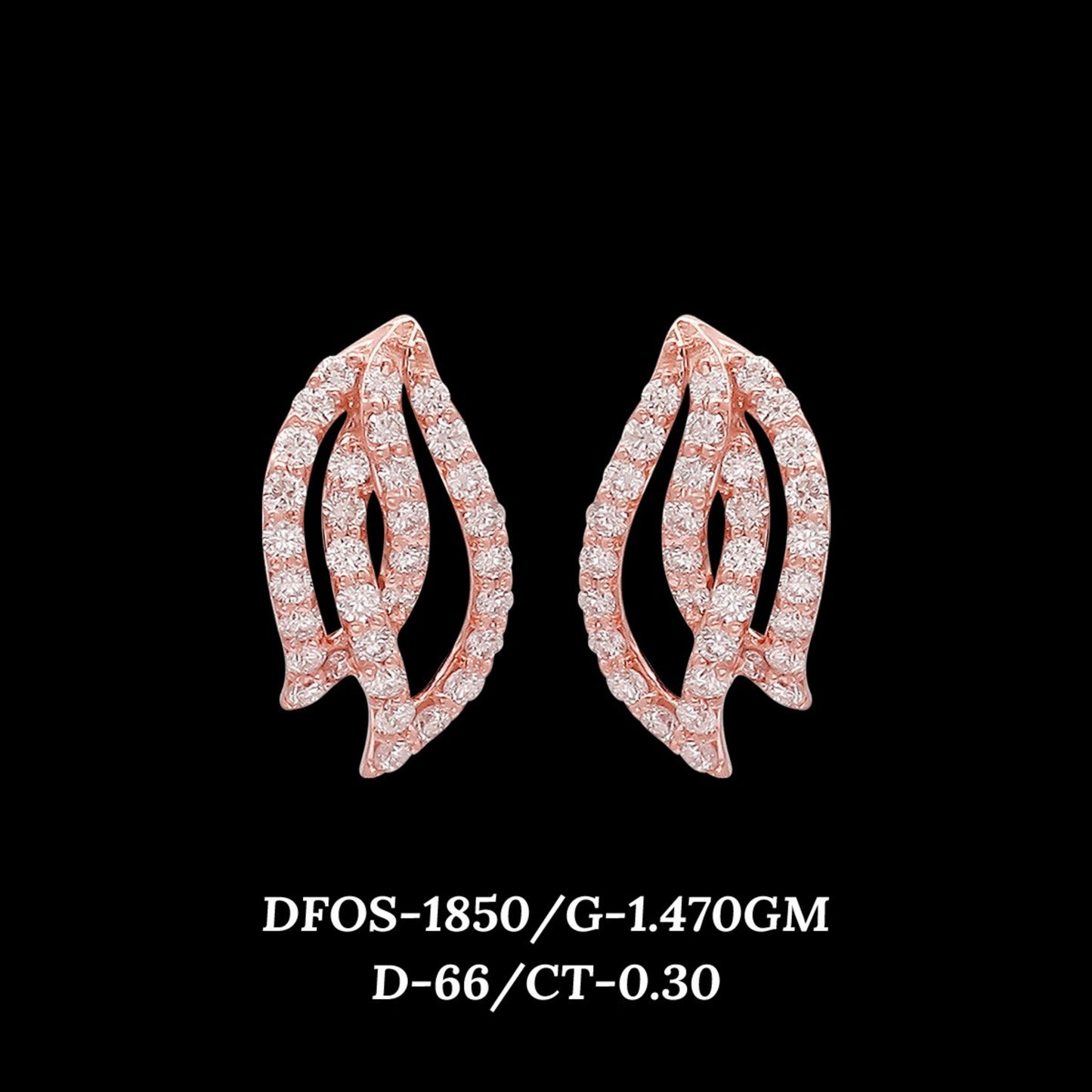 Diamond EARRING With 1.47 Gms of 18 Kt Gold and 0.3 Cts of Certified Natural Diamonds Code: MJ26ER294