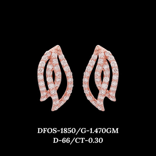 Diamond EARRING With 1.47 Gms of 18 Kt Gold and 0.3 Cts of Certified Natural Diamonds Code: MJ26ER294