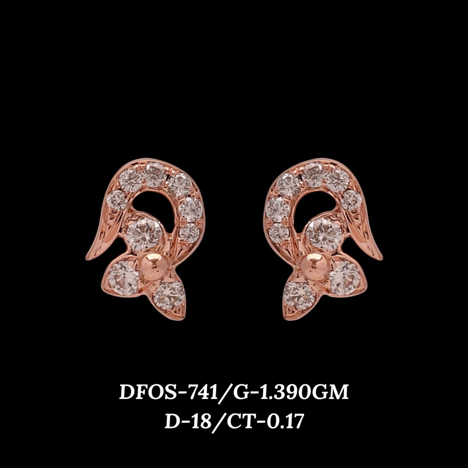 Diamond EARRING With 1.39 Gms of 18 Kt Gold and 0.17 Cts of Certified Natural Diamonds Code: MJ26ER591