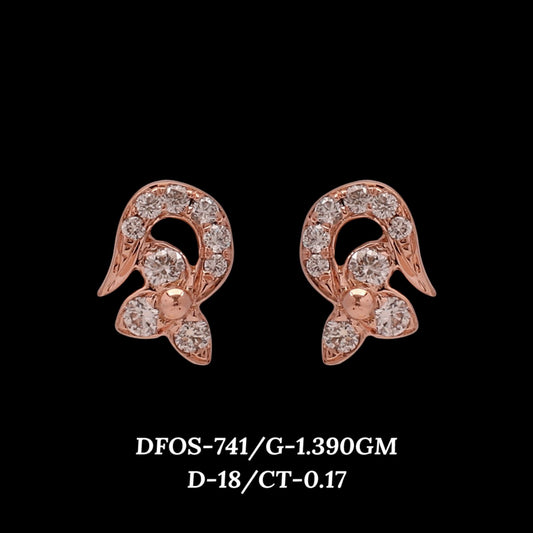 Diamond EARRING With 1.39 Gms of 18 Kt Gold and 0.17 Cts of Certified Natural Diamonds Code: MJ26ER591