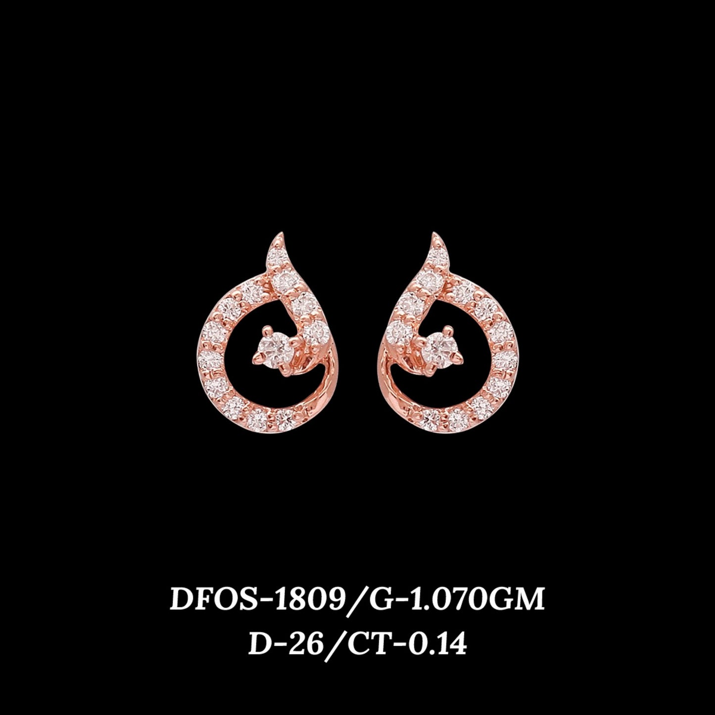 Diamond EARRING With 1.07 Gms of 18 Kt Gold and 0.14 Cts of Certified Natural Diamonds Code: MJ26ER288