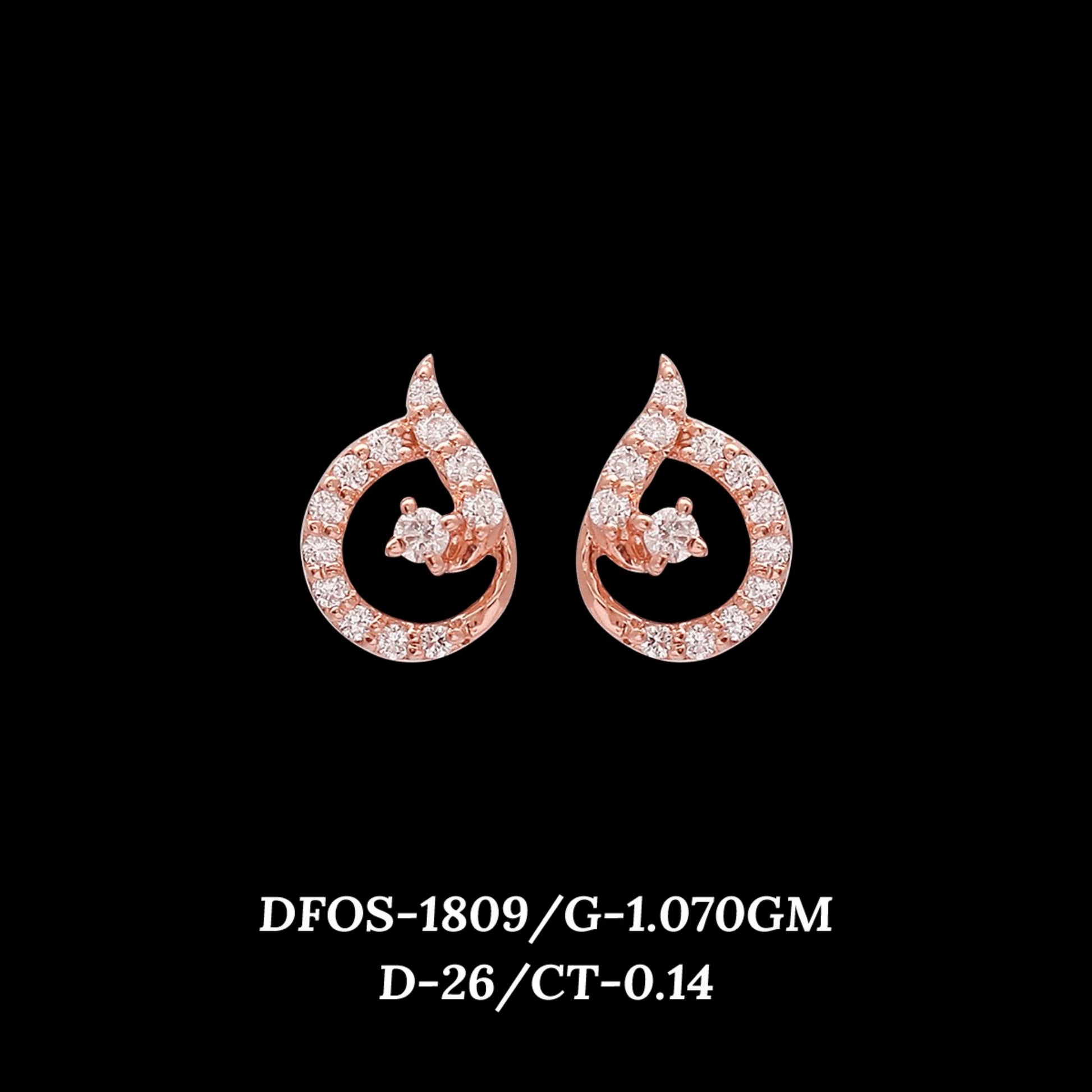 Diamond EARRING With 1.07 Gms of 18 Kt Gold and 0.14 Cts of Certified Natural Diamonds Code: MJ26ER288