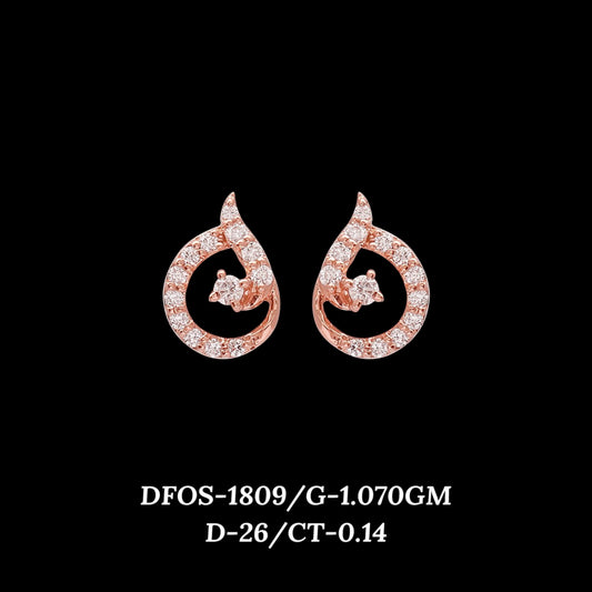 Diamond EARRING With 1.07 Gms of 18 Kt Gold and 0.14 Cts of Certified Natural Diamonds Code: MJ26ER288
