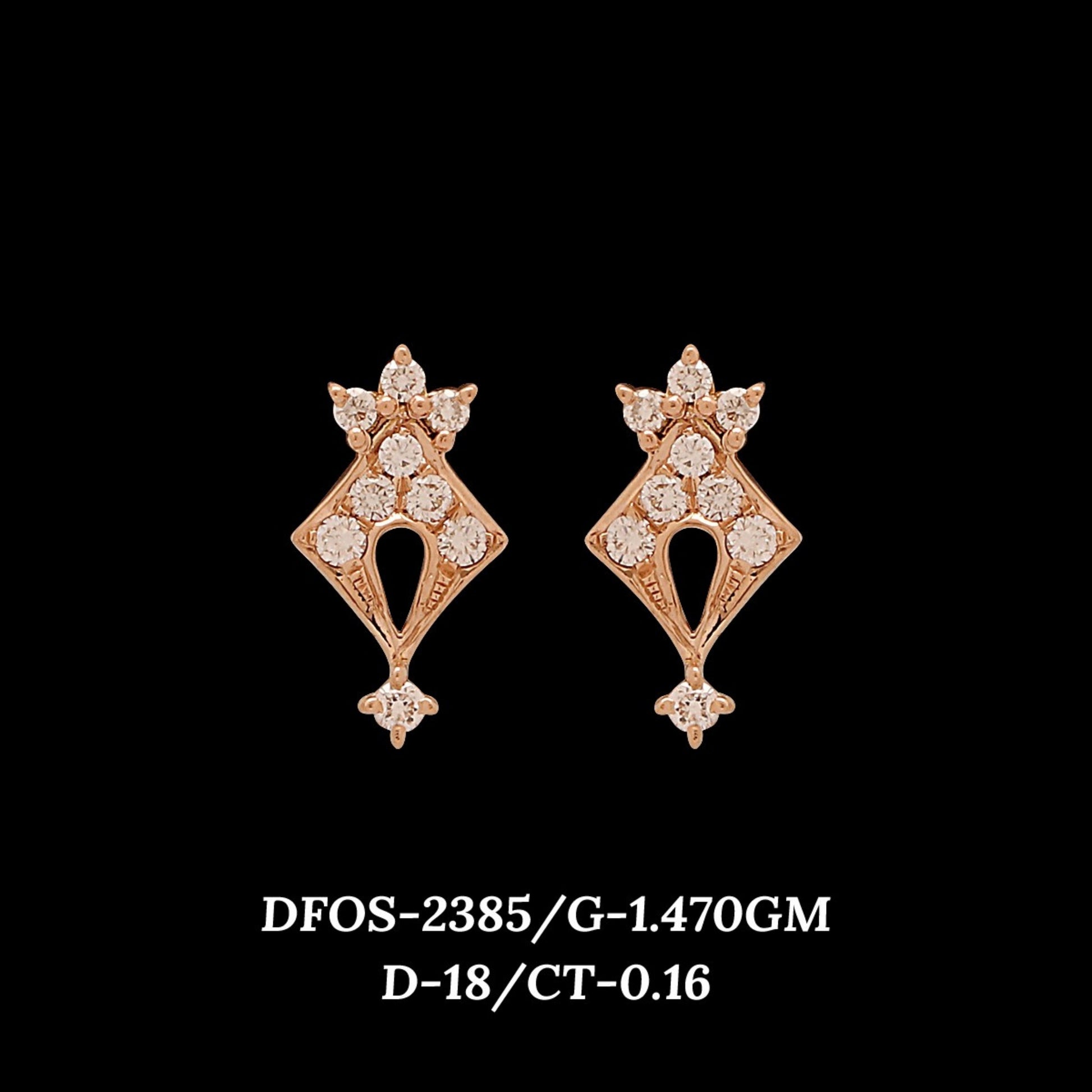 Diamond EARRING With 1.47 Gms of 18 Kt Gold and 0.16 Cts of Certified Natural Diamonds Code: MJ26ER437