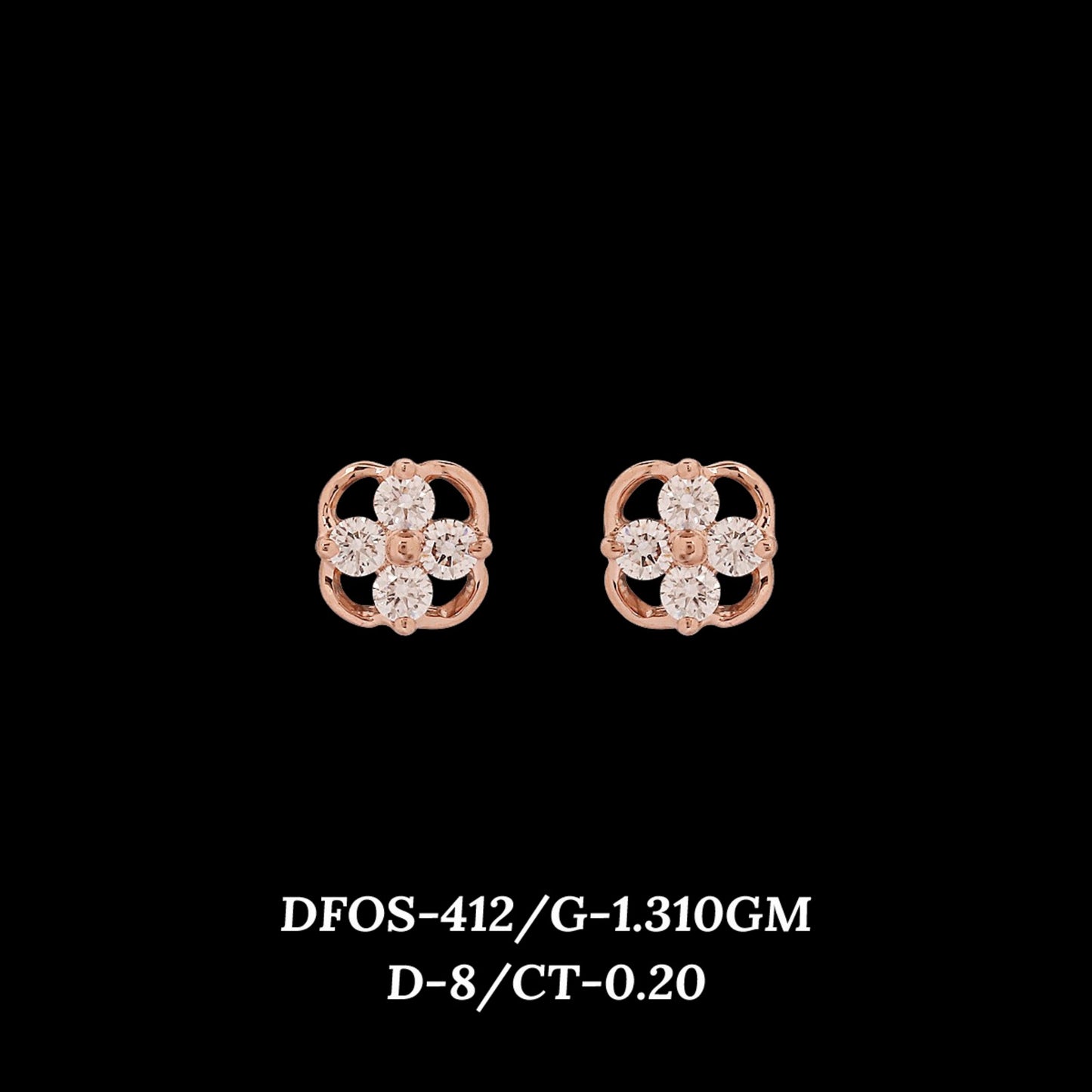 Diamond EARRING With 1.31 Gms of 18 Kt Gold and 0.2 Cts of Certified Natural Diamonds Code: MJ26ER517