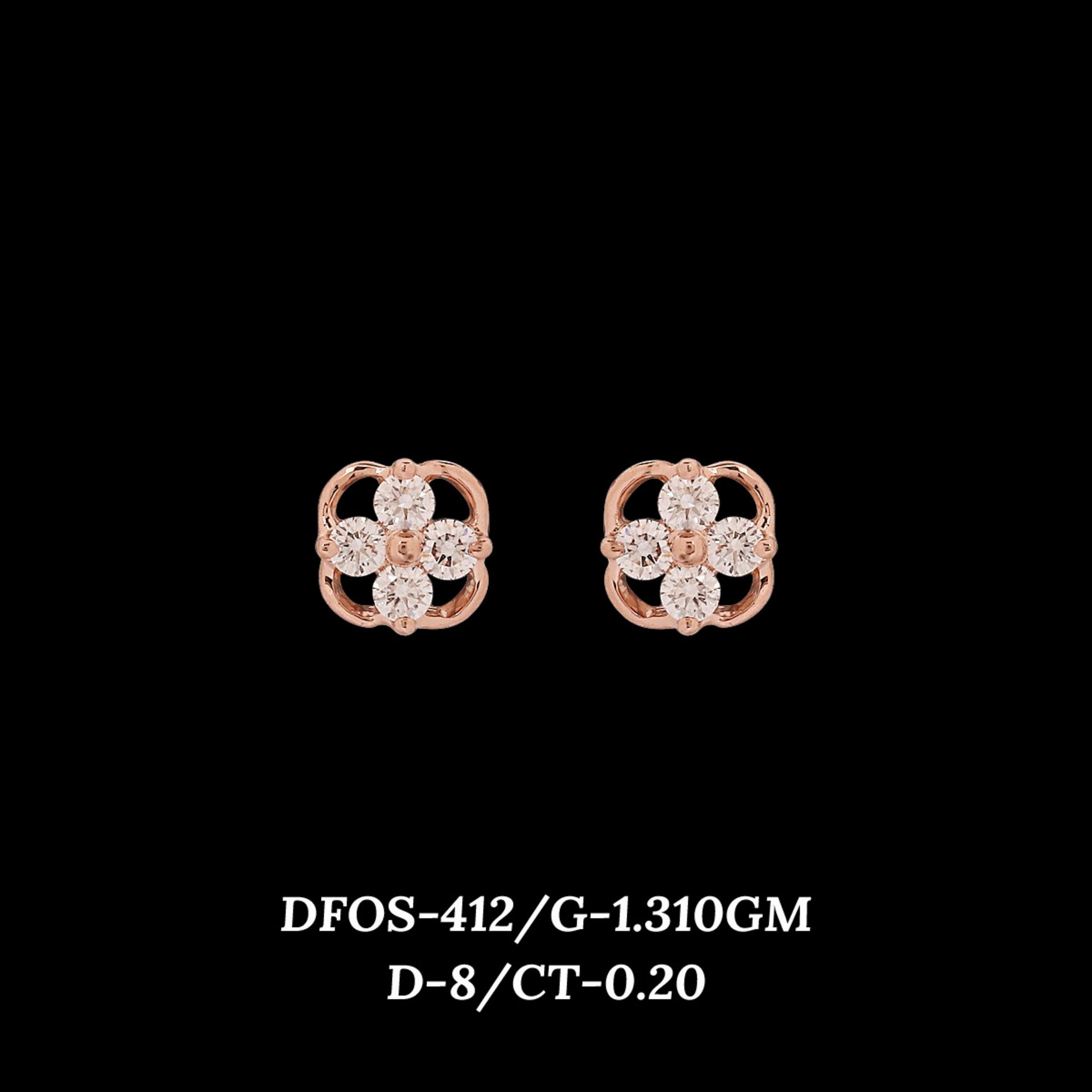 Diamond EARRING With 1.31 Gms of 18 Kt Gold and 0.2 Cts of Certified Natural Diamonds Code: MJ26ER517