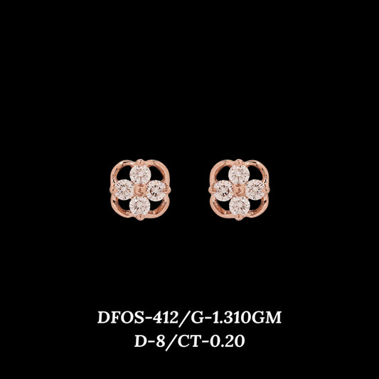 Diamond EARRING With 1.31 Gms of 18 Kt Gold and 0.2 Cts of Certified Natural Diamonds Code: MJ26ER517